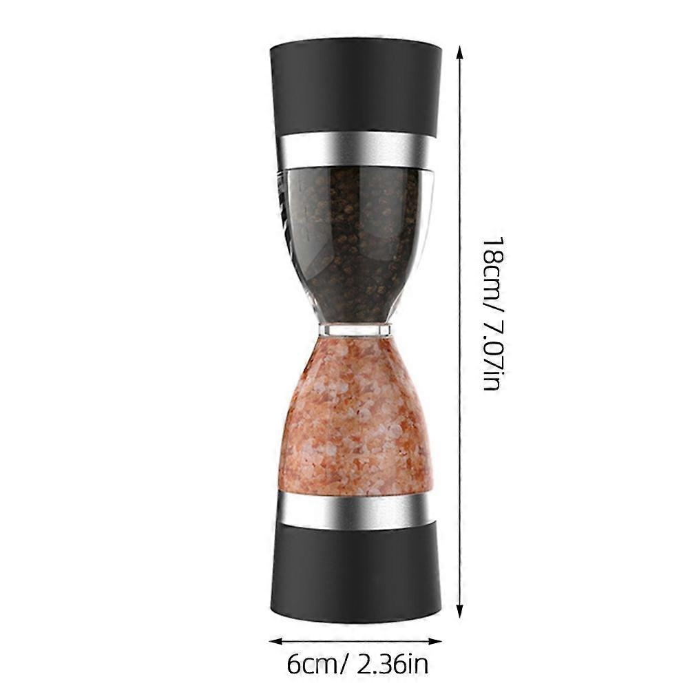 Here's a more polished and creative product description based on your input:
** – Manual Ceramic Pepper Mill in Sleek Black**
A stylish and