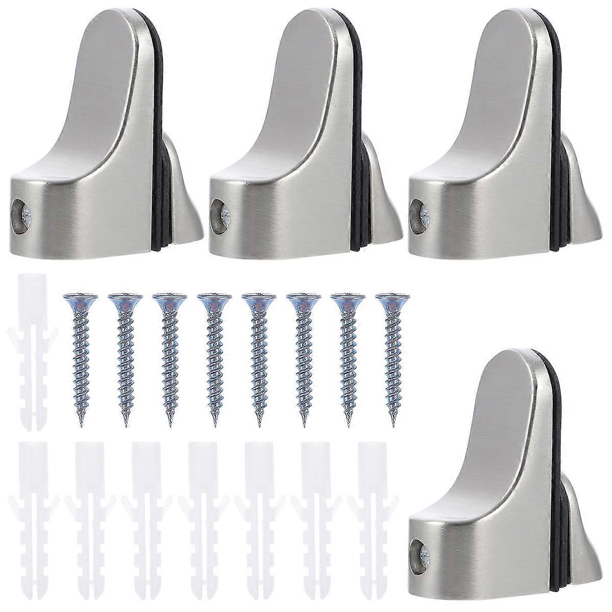 Glass Shelf Support Brackets Floating Shelf Clamp Adjustable Zinc Alloy Shelving Components 4Pcs