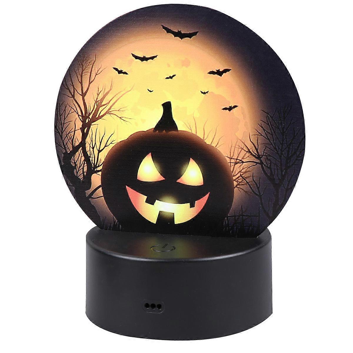 Pumpkin Night Light Halloween Decoration for Desktop Bedroom Assorted Color Acrylic Lighting 1Pack