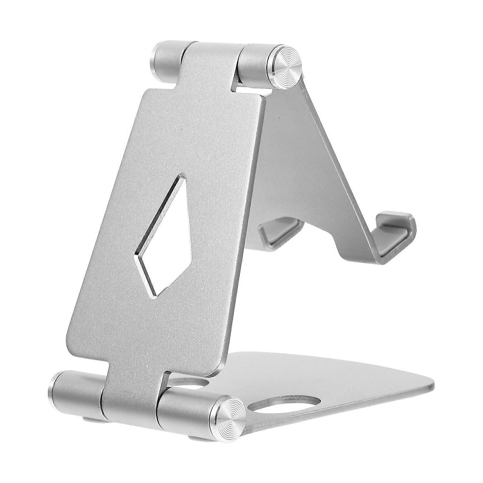 Aluminum Alloy Mobile Phone Stand Lazy Foldable Desk Support Silver Adjustable Angle