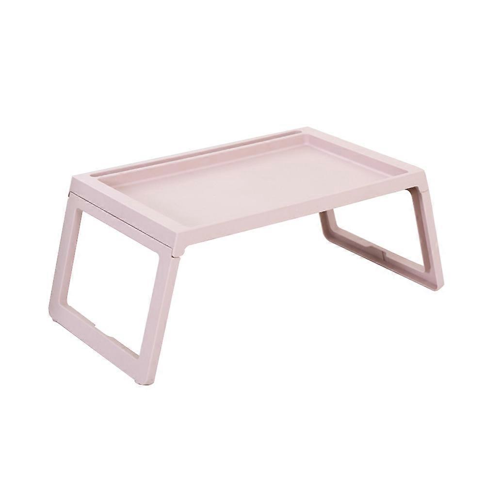 Laptop Bed Stand Pink Foldable Bed Table Breakfast Serving Home Use 54.00X35.80X27.50CM PP Plastic 1Pcs