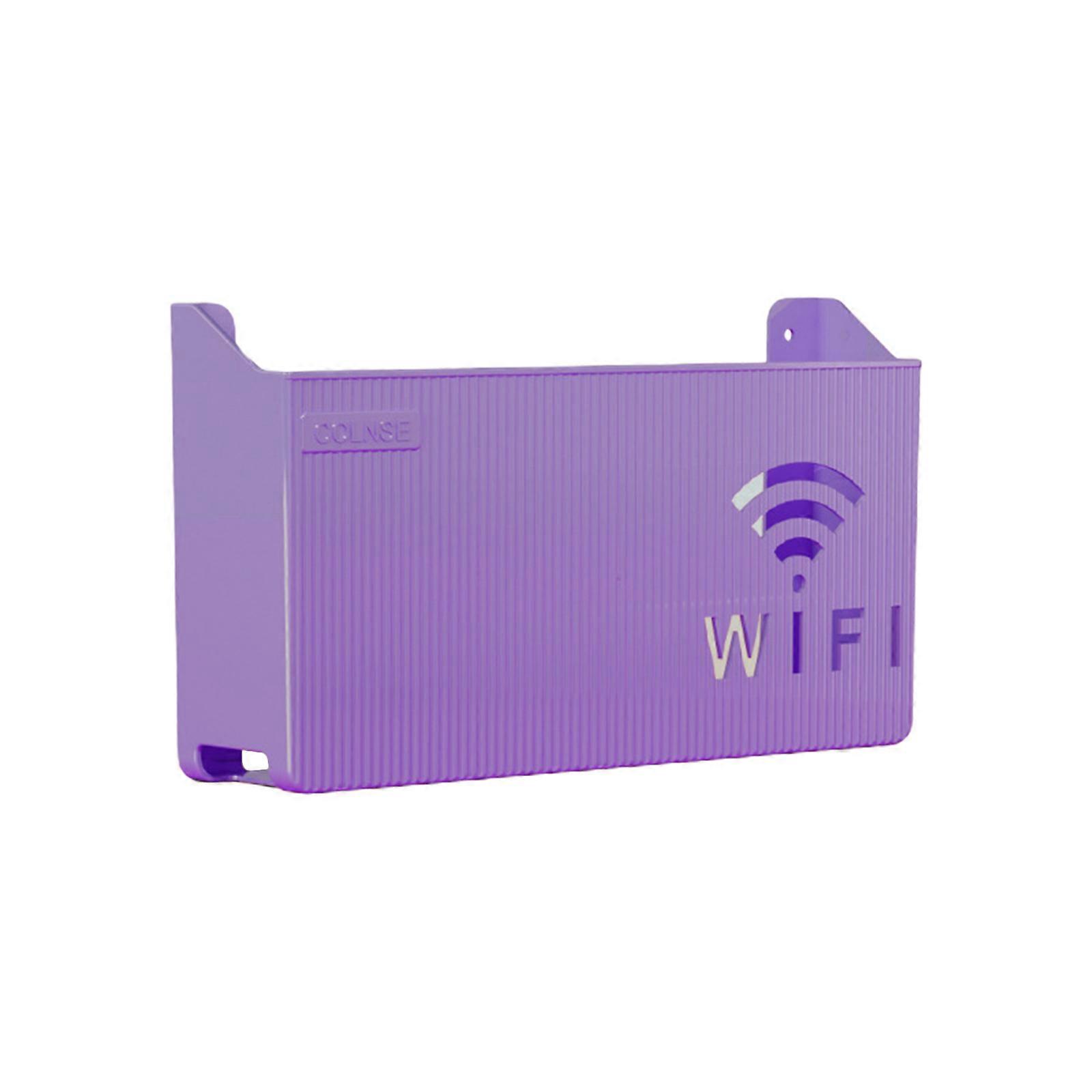 Wall-mounted Wifi router storage box, cable power plus wire bracket organizer