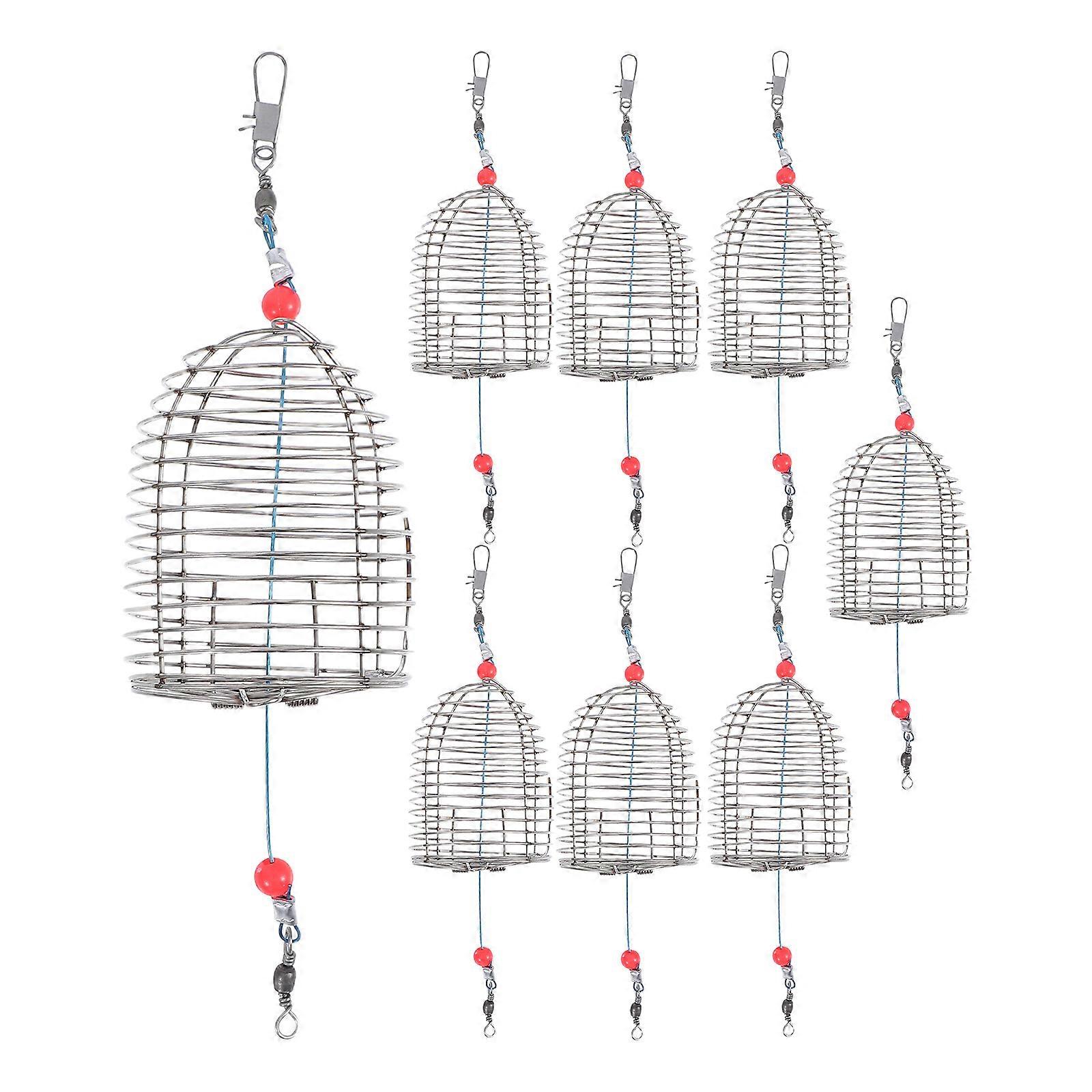 Bait Fishing Cage Fishing Tackle For Outdoor Fishing Red Large 8Pcs Fish Catching