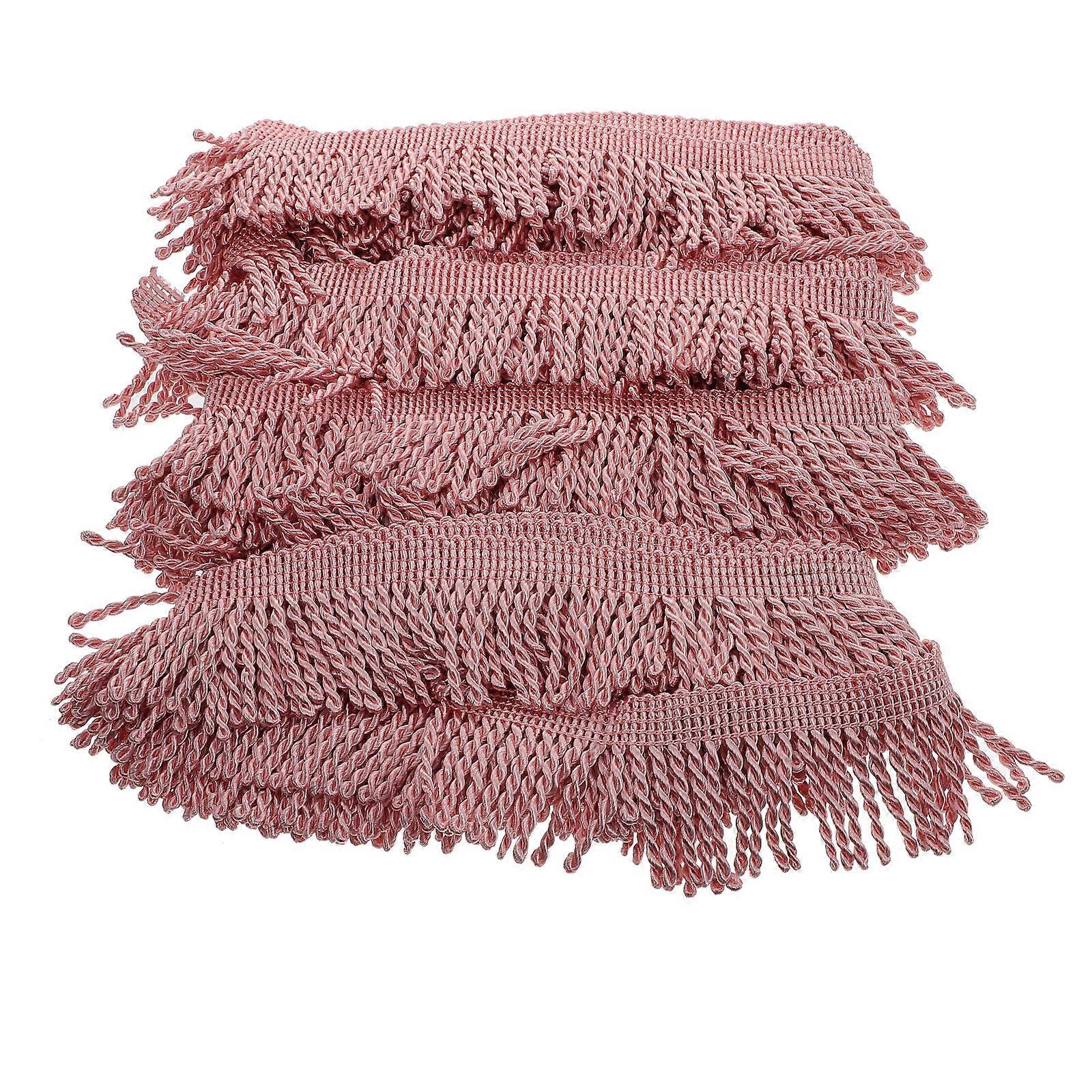 Polyester Fibre Fringe Trim Tassel Decorative Material for Curtain Making Pink 0.3X5.5X1000CM Diy Sewing 1 Roll