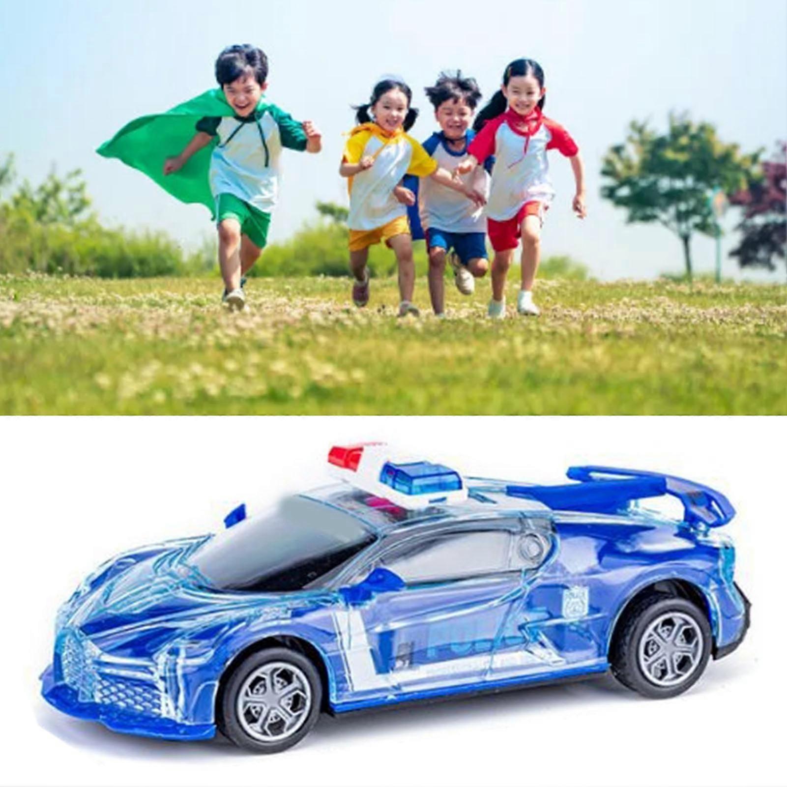 Electric Car Racing Model Toy Simulation Inertia Multifunctional Light Musical Car Racing Model for Children Blue 