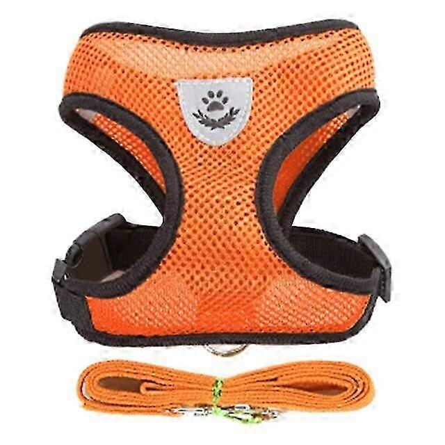 سترة حزام قابلة للتعديل ومقود للكلاب والقطط الصغيرة والمتوسطة ، مصنوعة من شبكة بوليستر