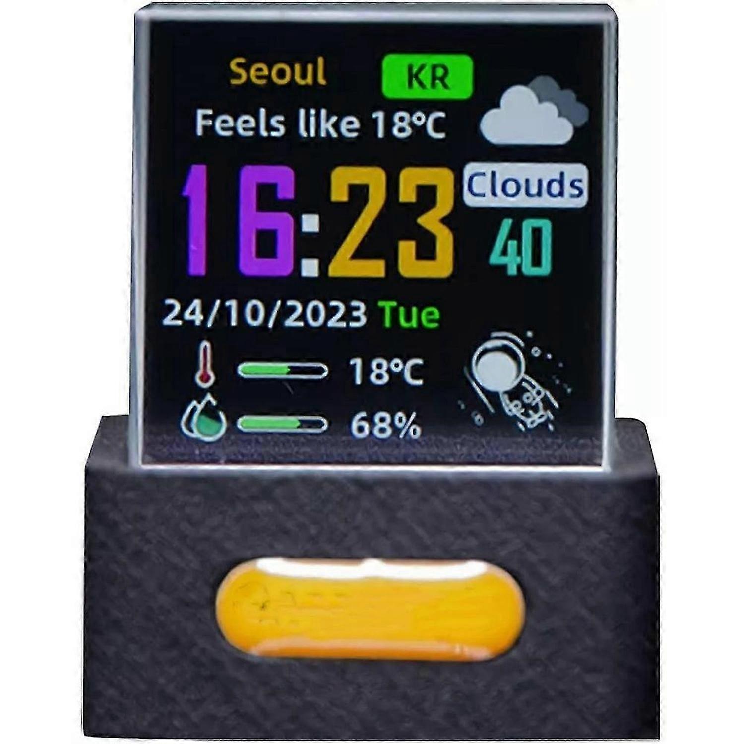 Geekmagic Hologram Cube Display, Mini 3D Crystal WiFi Clock Holographic Display