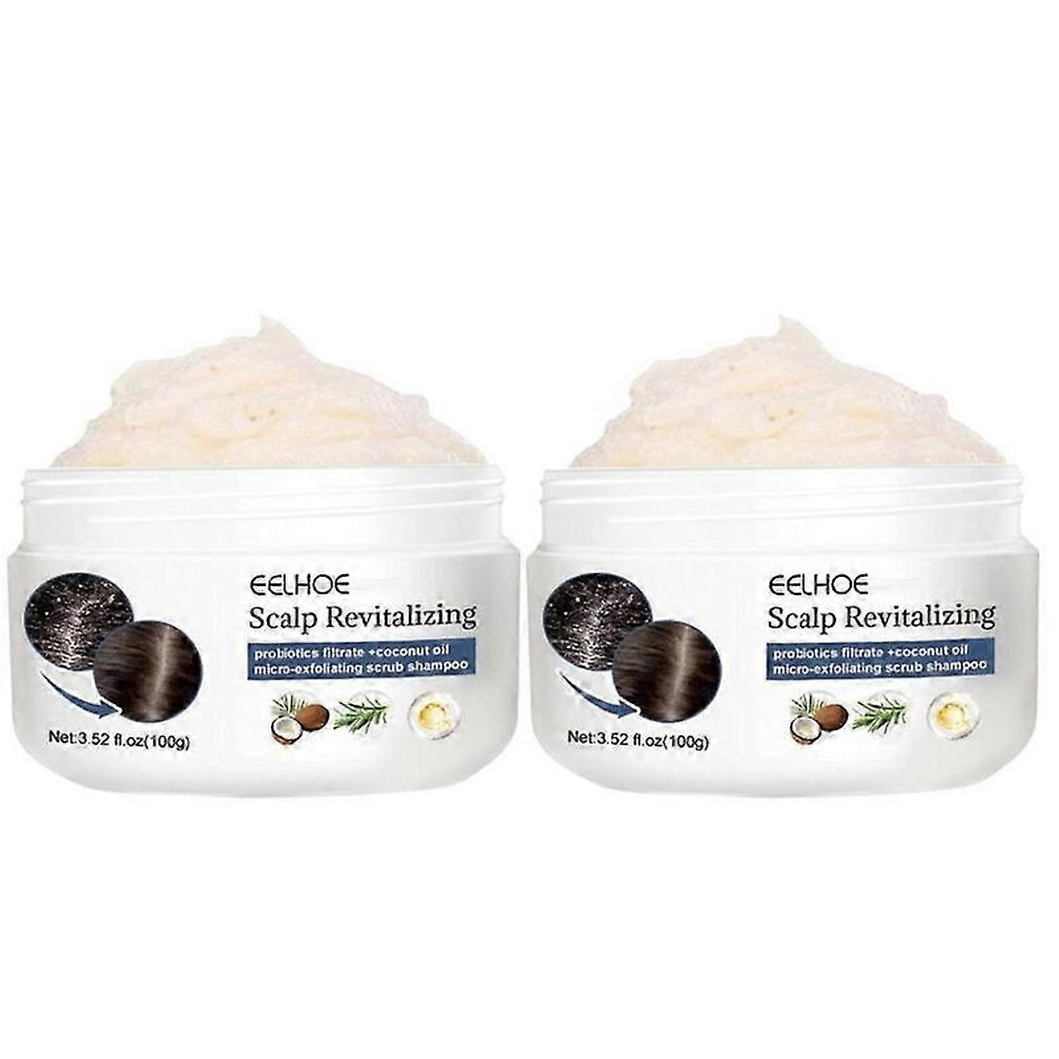 2Pack Exfoliating Hair Scrub Scalp Treatment Anti Itching Reduce Dandruff Improve Follicles Environment Deep Nourishing Greasy Removal