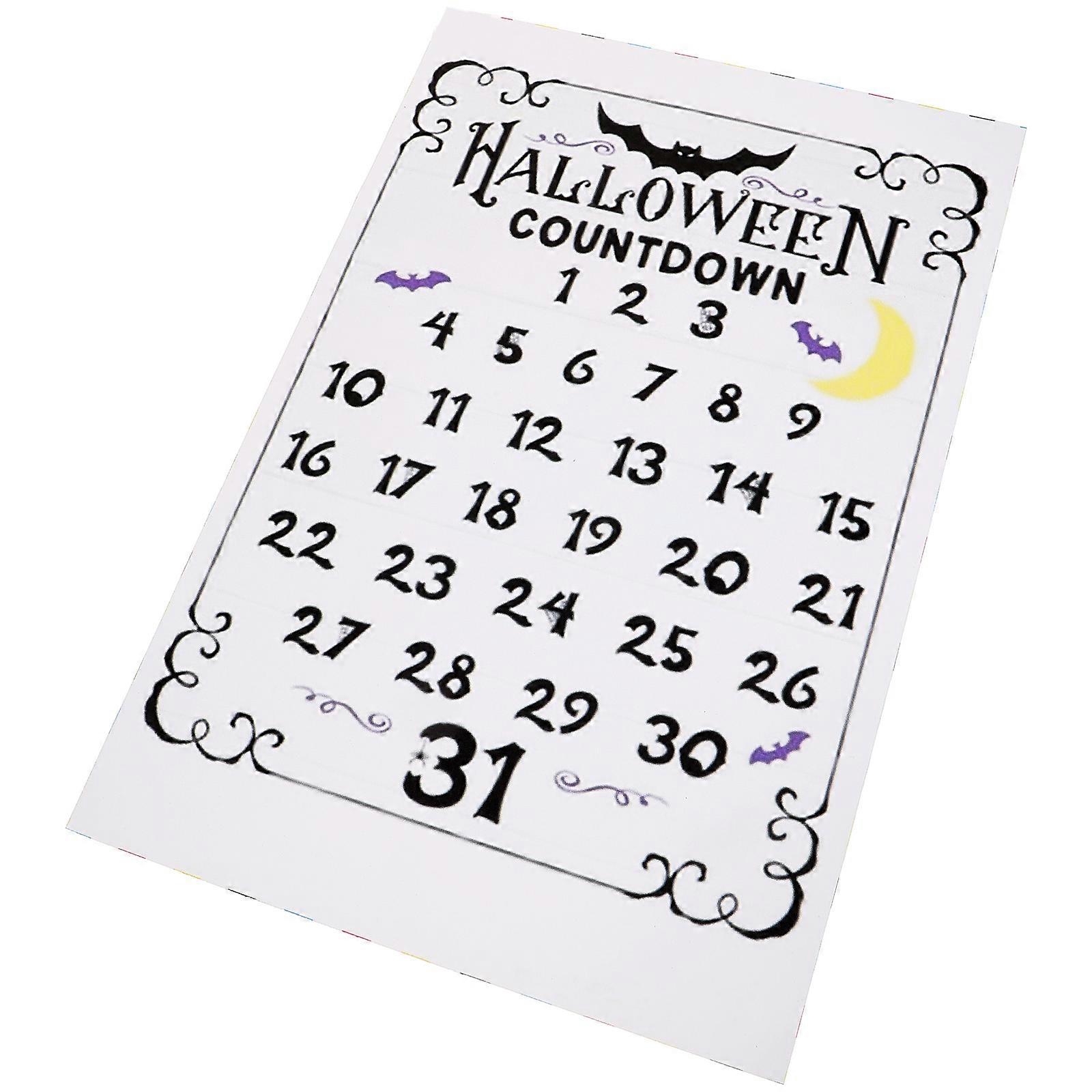Halloween Countdown Ornament Advent Calendar Halloween Decorative Item Home Decoration 36x23.5cm PVC 1Set