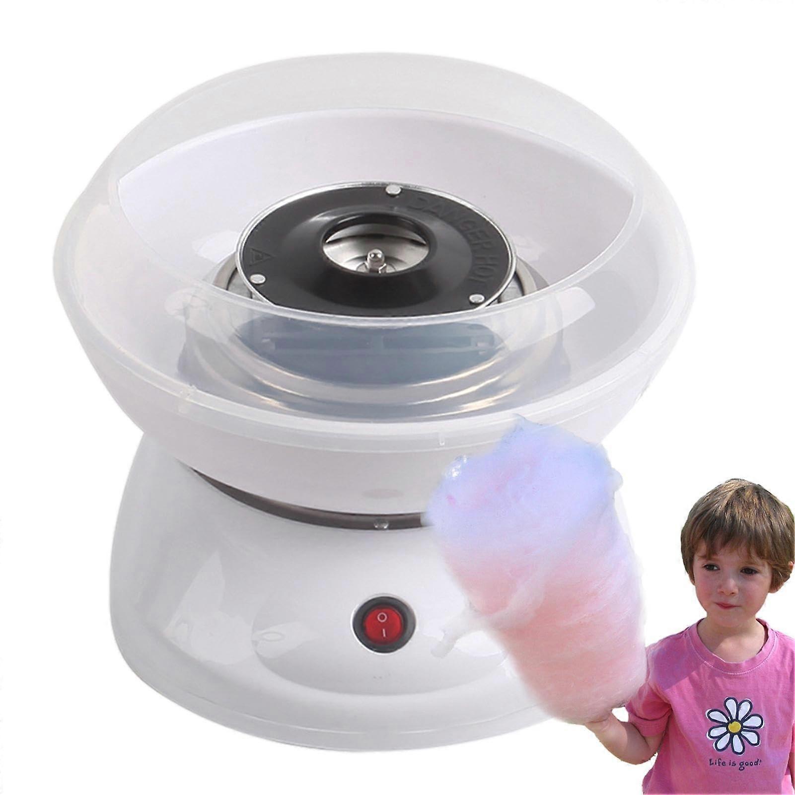 Cotton Candy Machine 500W with Large Splashproof Plate, Efficient Electric Heating, Cotton Candy Machine with 10 Blue