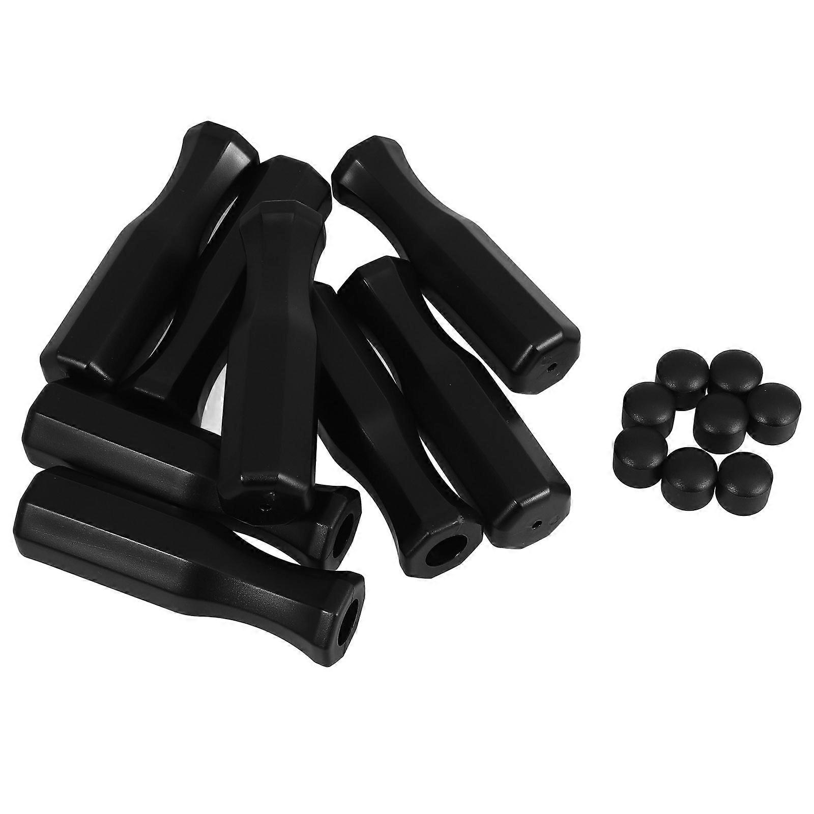Football Table Handles Plastic Foosball Handles For Table Top Game Black Non-slip Grip 8Pcs