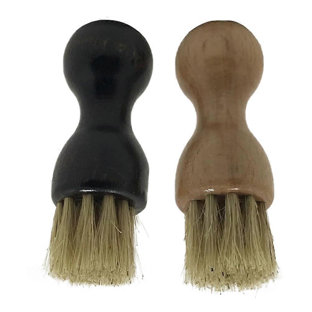 Household Cleaning Brush Durable Wooden Bristle Shoe Cleaning Brush Multifunctional Household Light Grey and Dark Grey 2Pcs