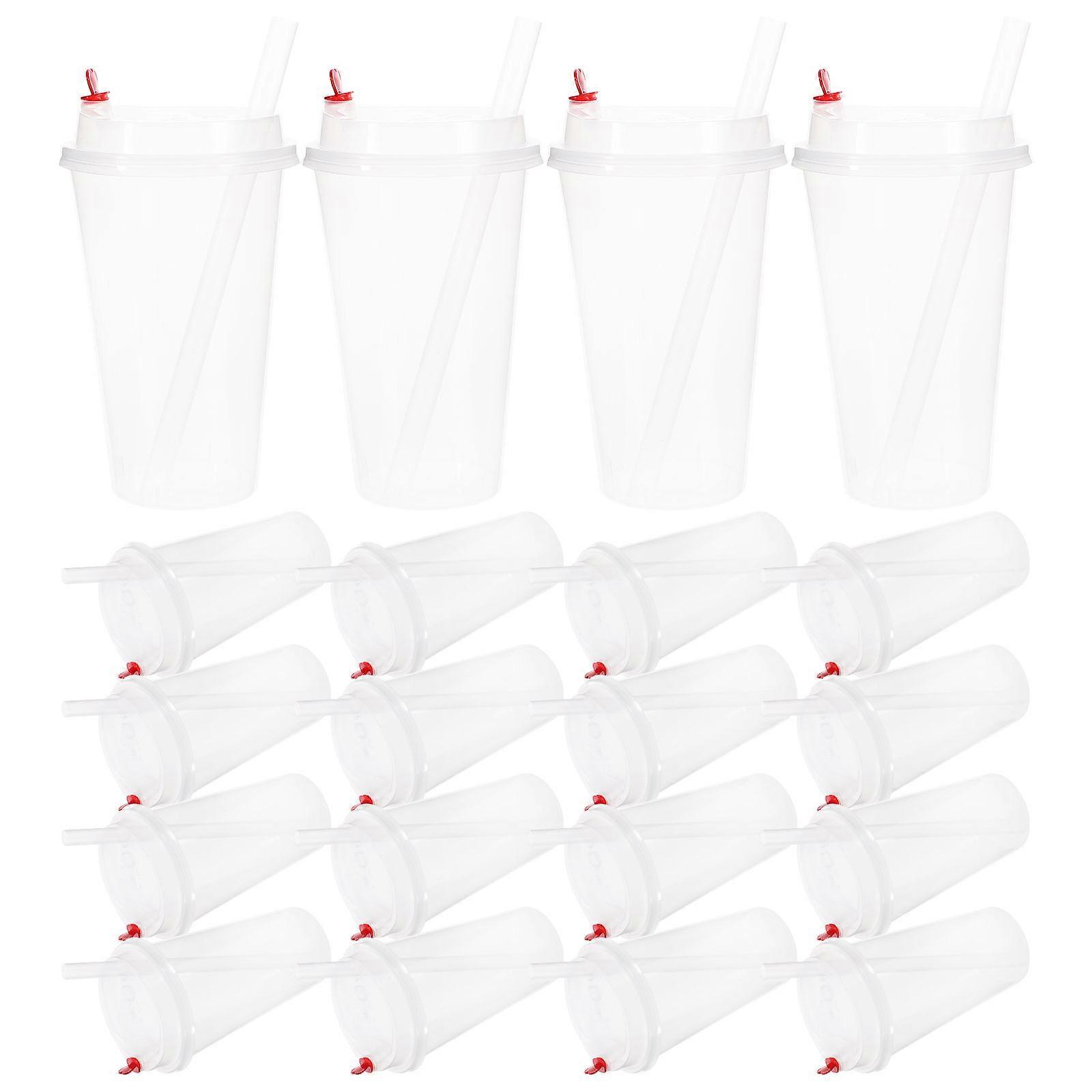 Plastic Iced Coffee Cups Plastic Coffee Cups Coffee Shop Use 500ml/17oz Transparent 25 Sets