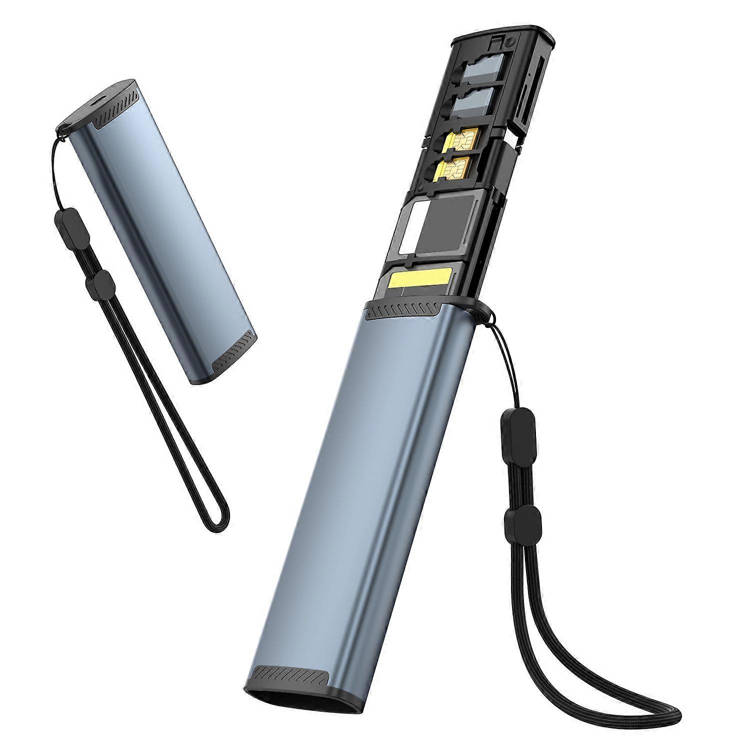 CR354 Multifunctional Card Reader SD TF SIM Card Storage Case with Adapter and Cable