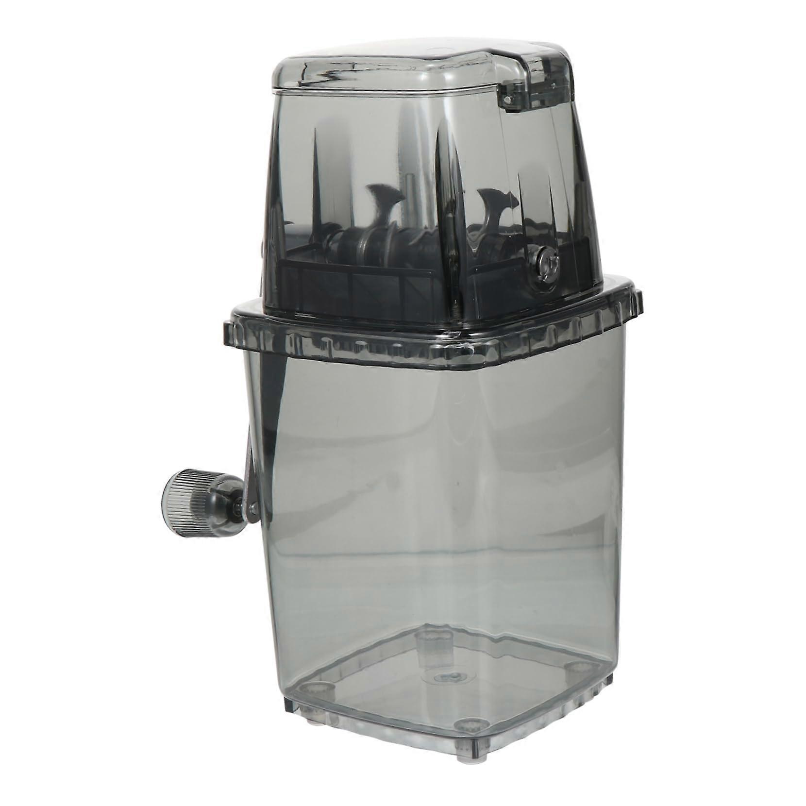 Ice Maker Hand Crank Ice Crusher Portable Snow Cone Maker For Drinks Plastic Black 24X15.5X11.5 CM