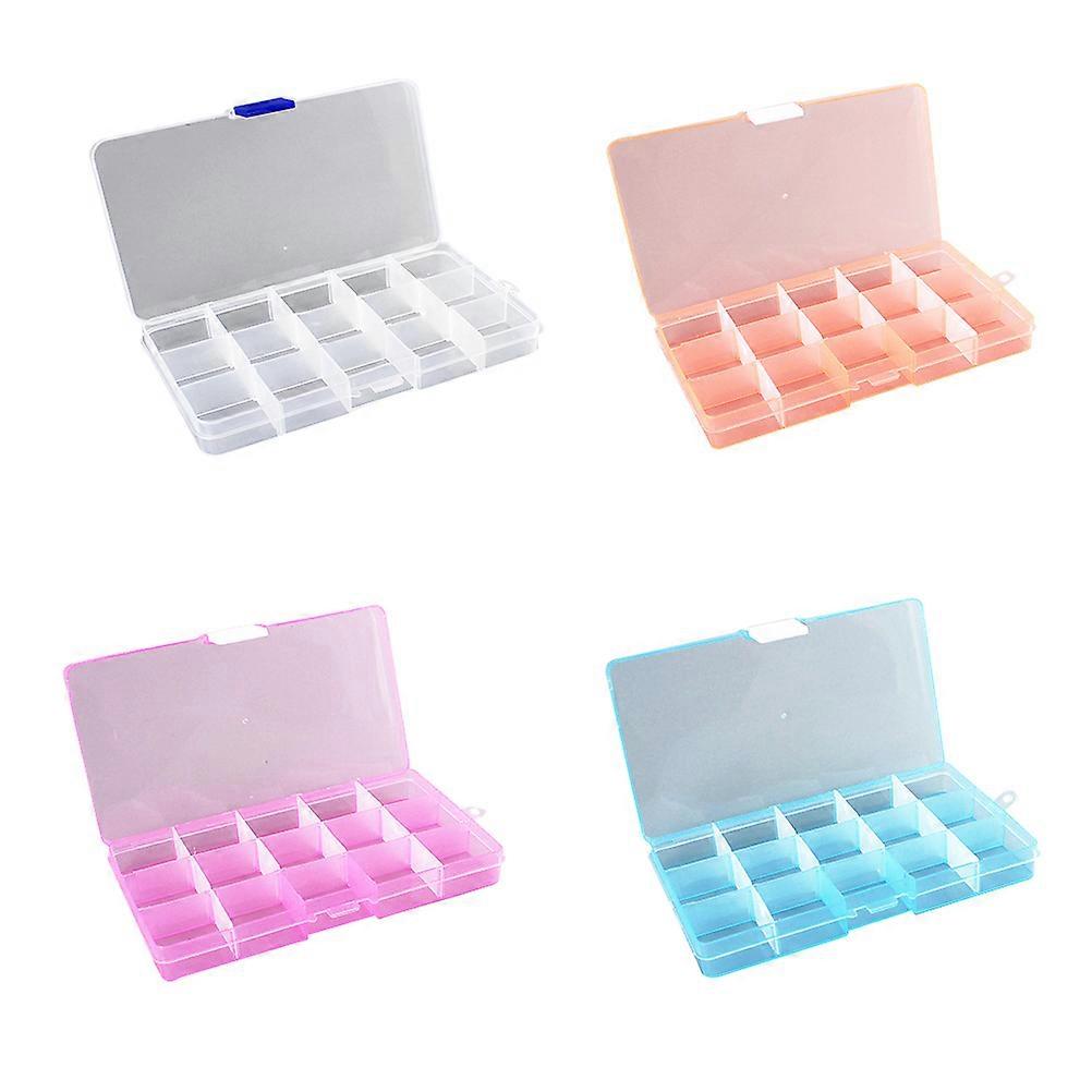 Plastic Storage Organizer With Adjustable Dividers For Families Pink 4Pcs Jewelry Organizer