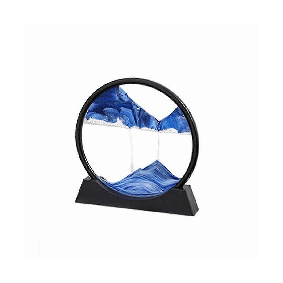 Moving Sand Art Picture Round Hourglass 3D Mountain Motion Display Flowing Sand