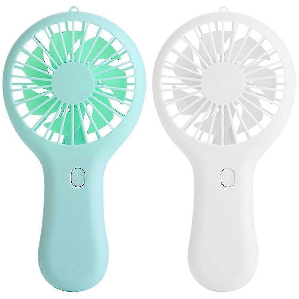 2pcs Mini Handheld Portable Travel Rechargeable Personal Fan