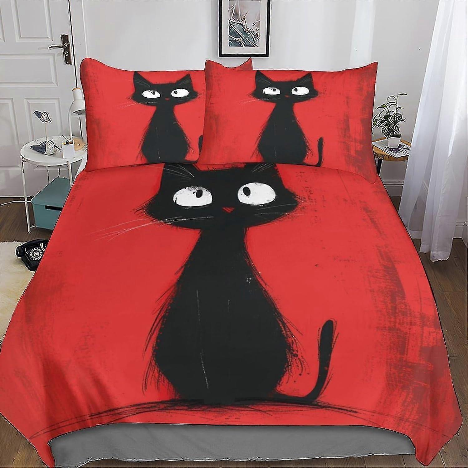 Djur 3D-tryckt påslakan sängkläder med mikrofiber och dold dragkedja för pojkar och flickor