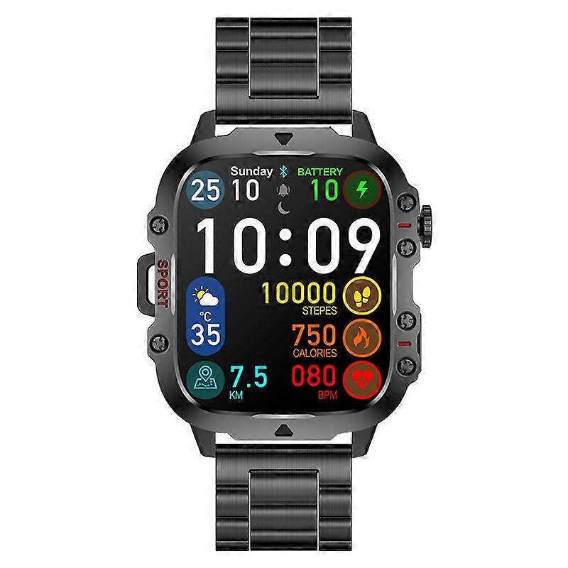 QX11 1.96 inch Color Screen Smart Watch Steel Strap Support Bluetooth Call
