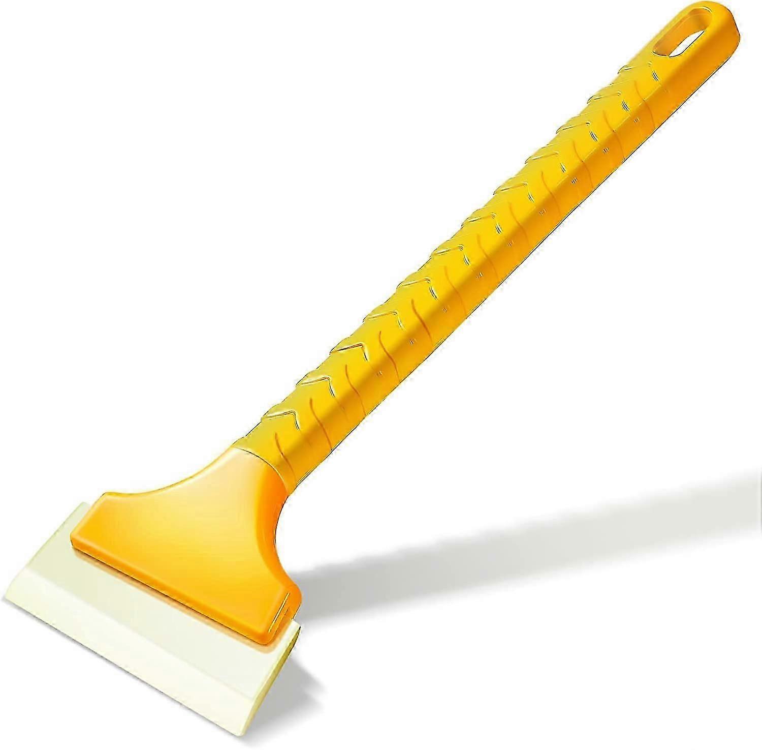 12.6-Inch Long Handle Ice Scraper - Yellow Defroster for Car Windshields