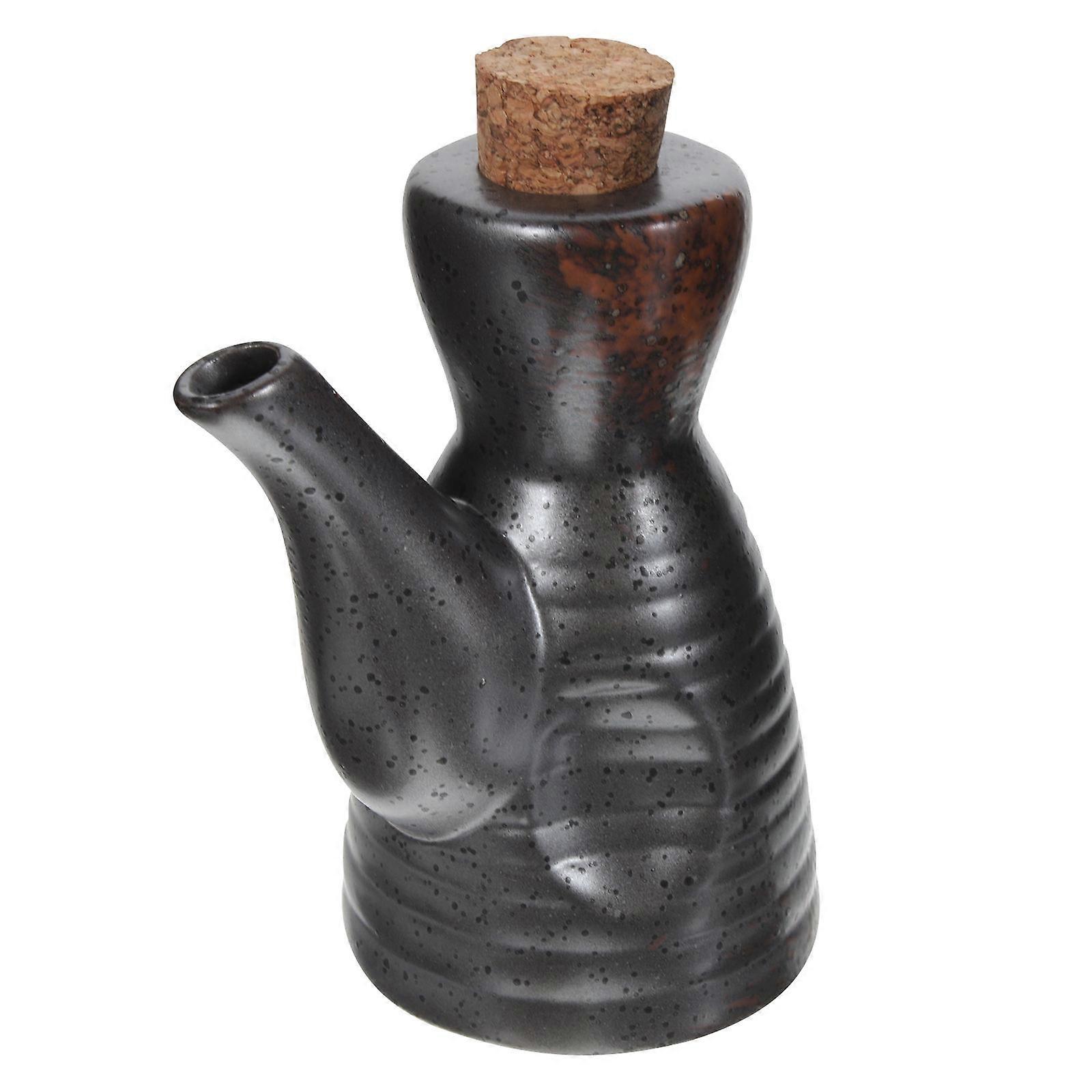 Ceramic Condiment Bottle Simple Design Kitchenware Prevent Dust For Supermarket 13X7X7CM 1Pack