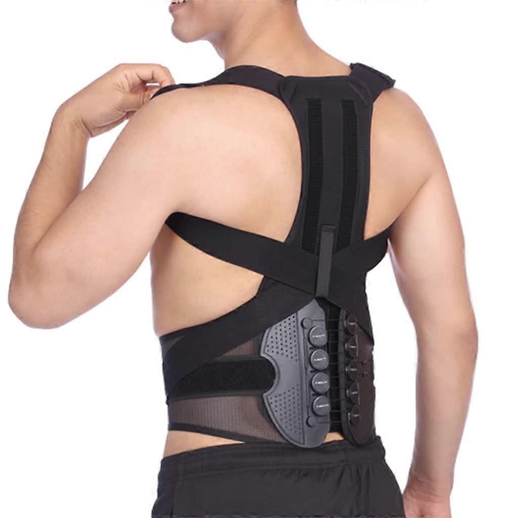 Pulley System Clavicle Support Belt for Shoulder and Lumbar Back Support, Scoliosis and Kyphosis Posture Corrector, Black, Size S and L