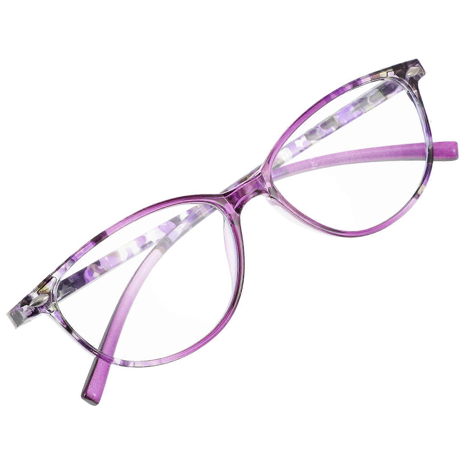 Reading Glassses Magnification Anti-Blue Light Purple 13.5X4X3CM For Elderly Travel 1Pc