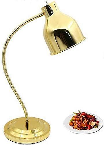 Food warmer, food warming lamp, hotel buffet warming lamp, singlehead heating unit, universal food grill display lighting lamp (gold)
