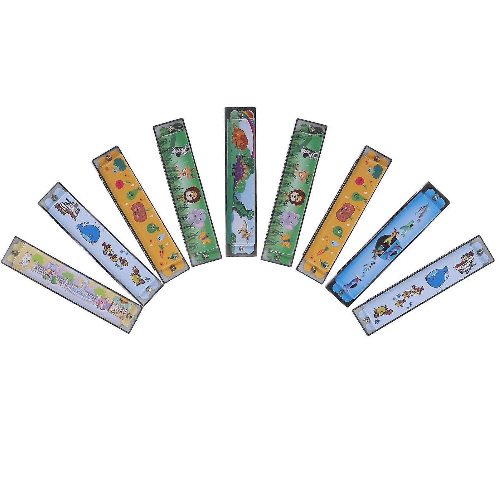 Beginner Harmonica For Kids Early Education Mixed Style 5.1×1.1×0.7in Music Learning 9Pcs