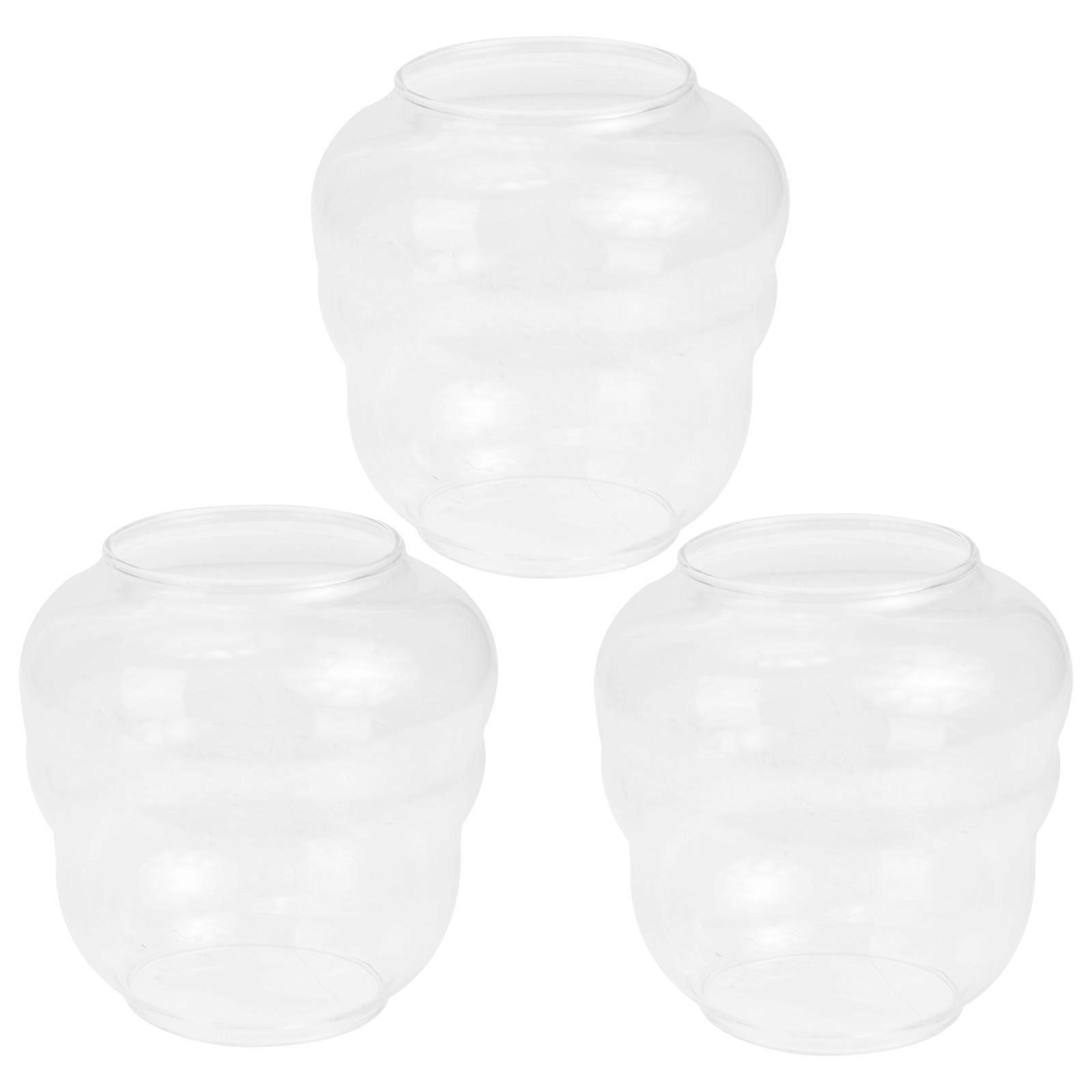 Glass Light Cover Round Top Square Bottom Home Decoration Lampshade 3Pcs