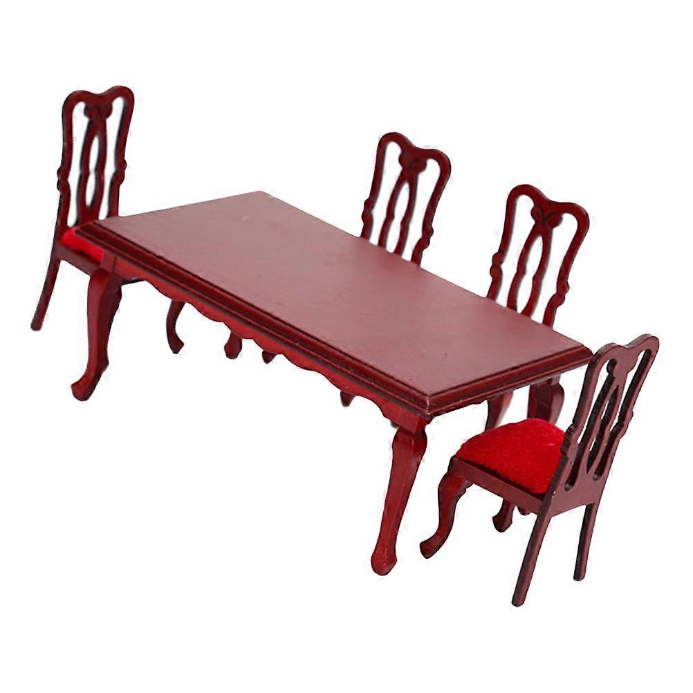 Mini Furniture Dollhouse Kitchen Table Wooden Toy For Child Development Diy Room Setting 1Set