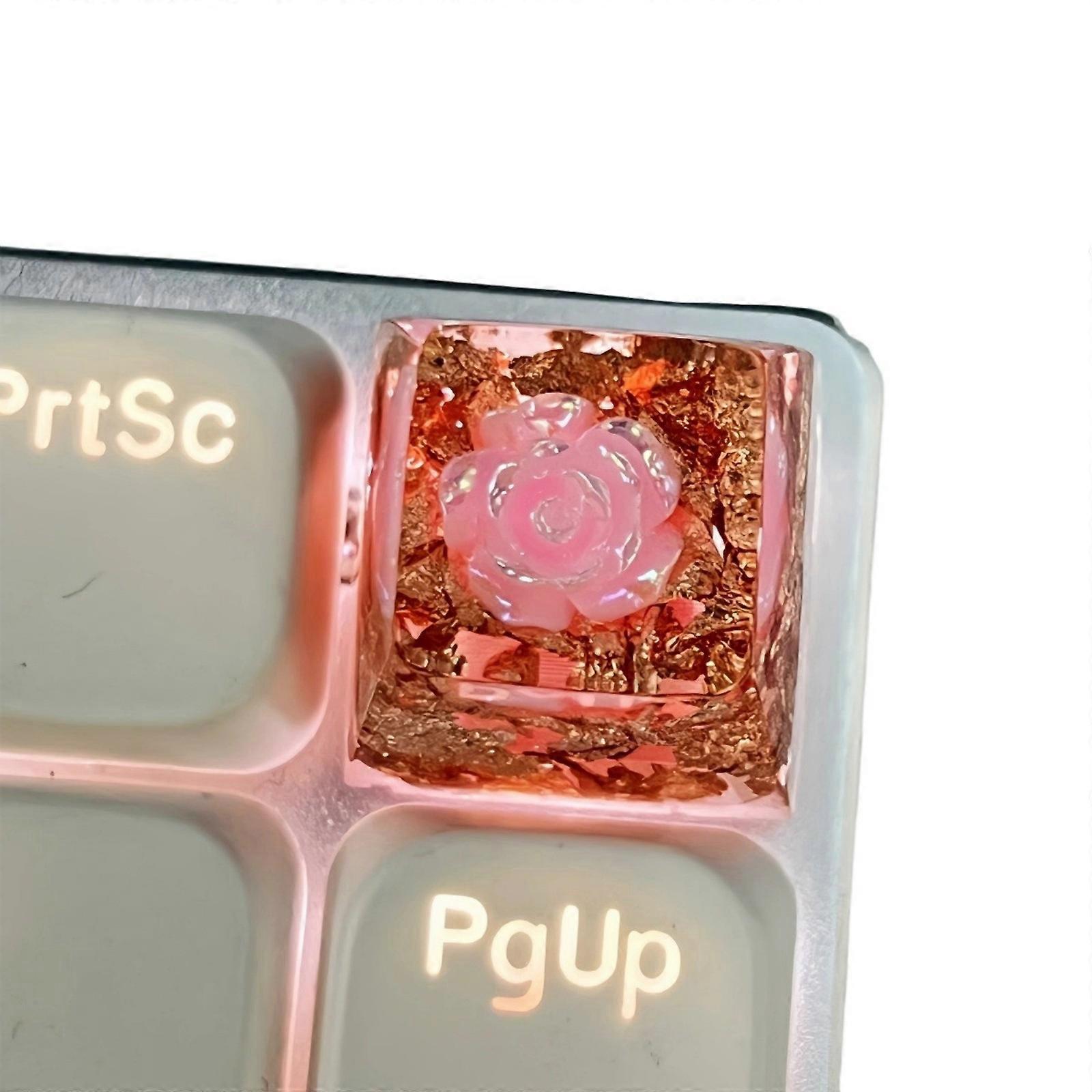 Cute Keycap Camellia Resin Keycap Cartoon Keypad Keycap for Mechanical Gaming Keypad DIY Personality 3D Keycap