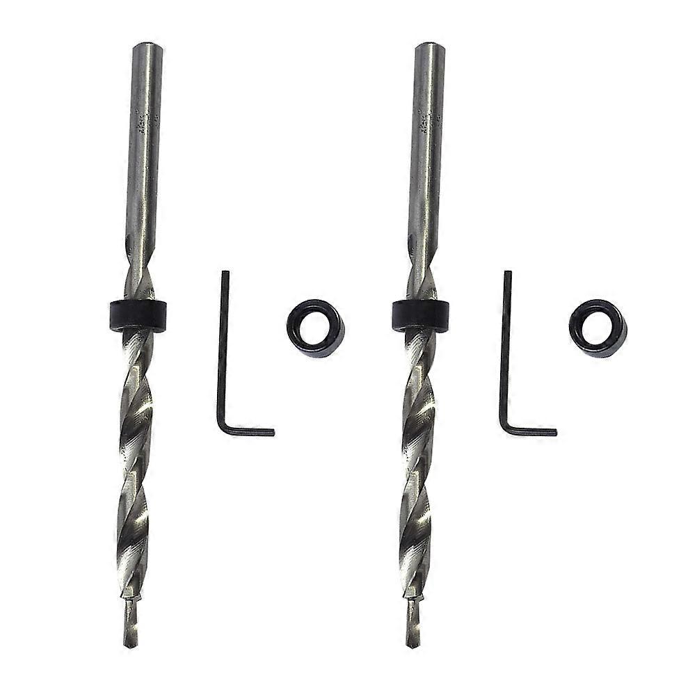 Wood Drilling Countersink Bit Set 9.5mm Round Material Rapid Sawdust Discharge 2Set