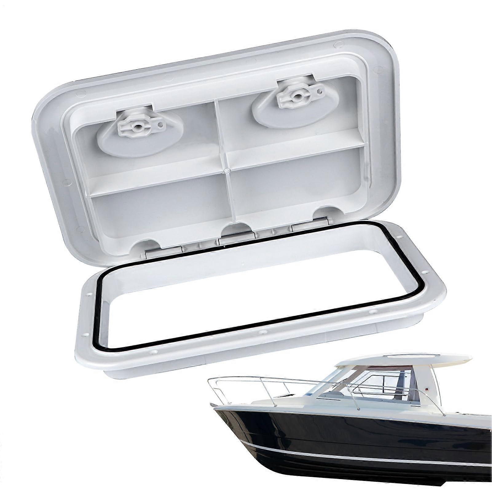 Boot Hatch  Rectangular Cover with Weatherproof Seal, Gasket Protection for Yachts, RVs, Boats, White 44x31.5cm