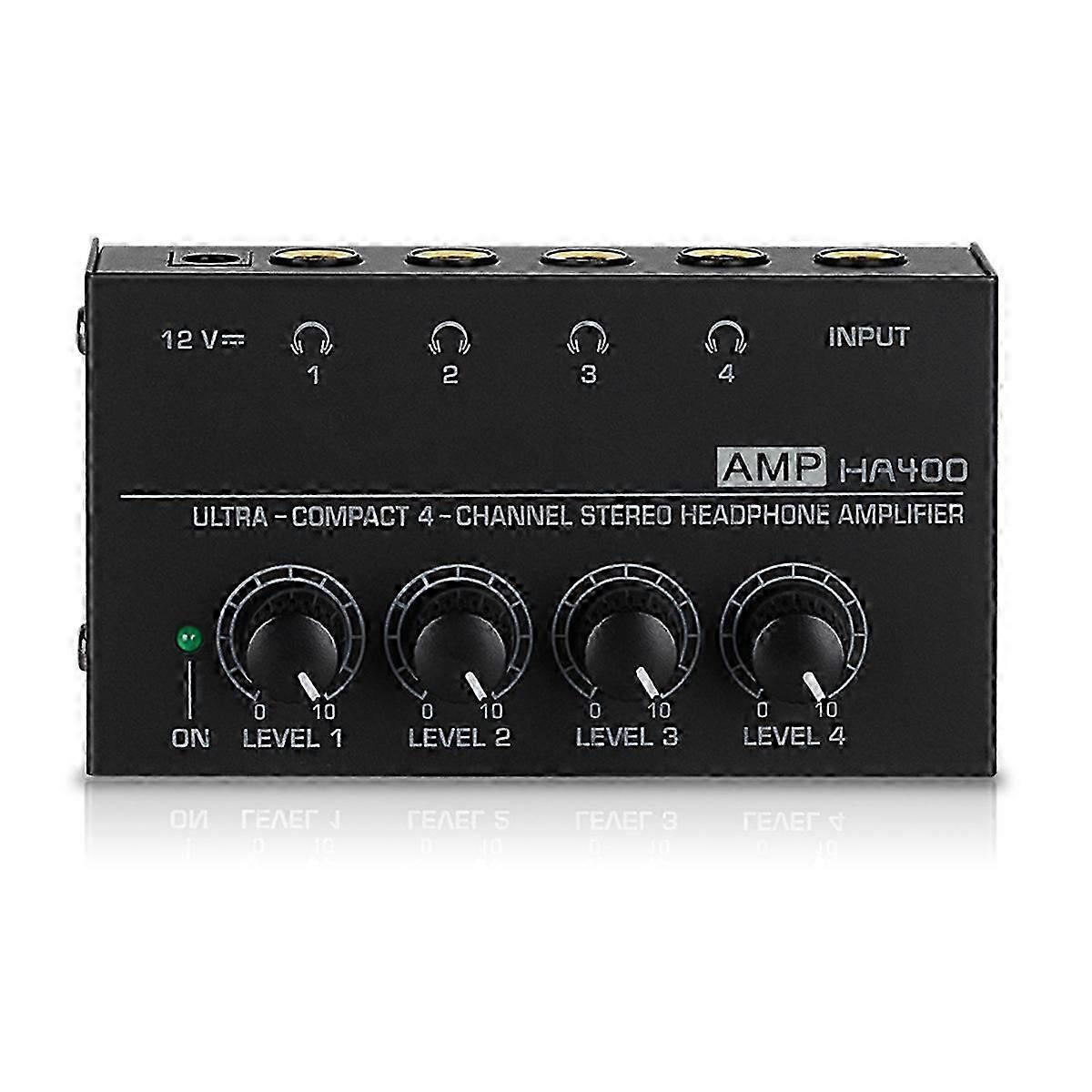 HA400 Mini Amplificator Amplificator pentru căști 4 canale Amplificator audio stereo ultra-compact Amplificator pentru căști Mufă UE