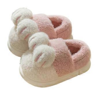 Sweet Lovely Girls and boys Winter Home Cotton Shoes Flat Slip On Fluffy Fur Slippers Indoor Bedroom Non-slip Warm Children Slippers