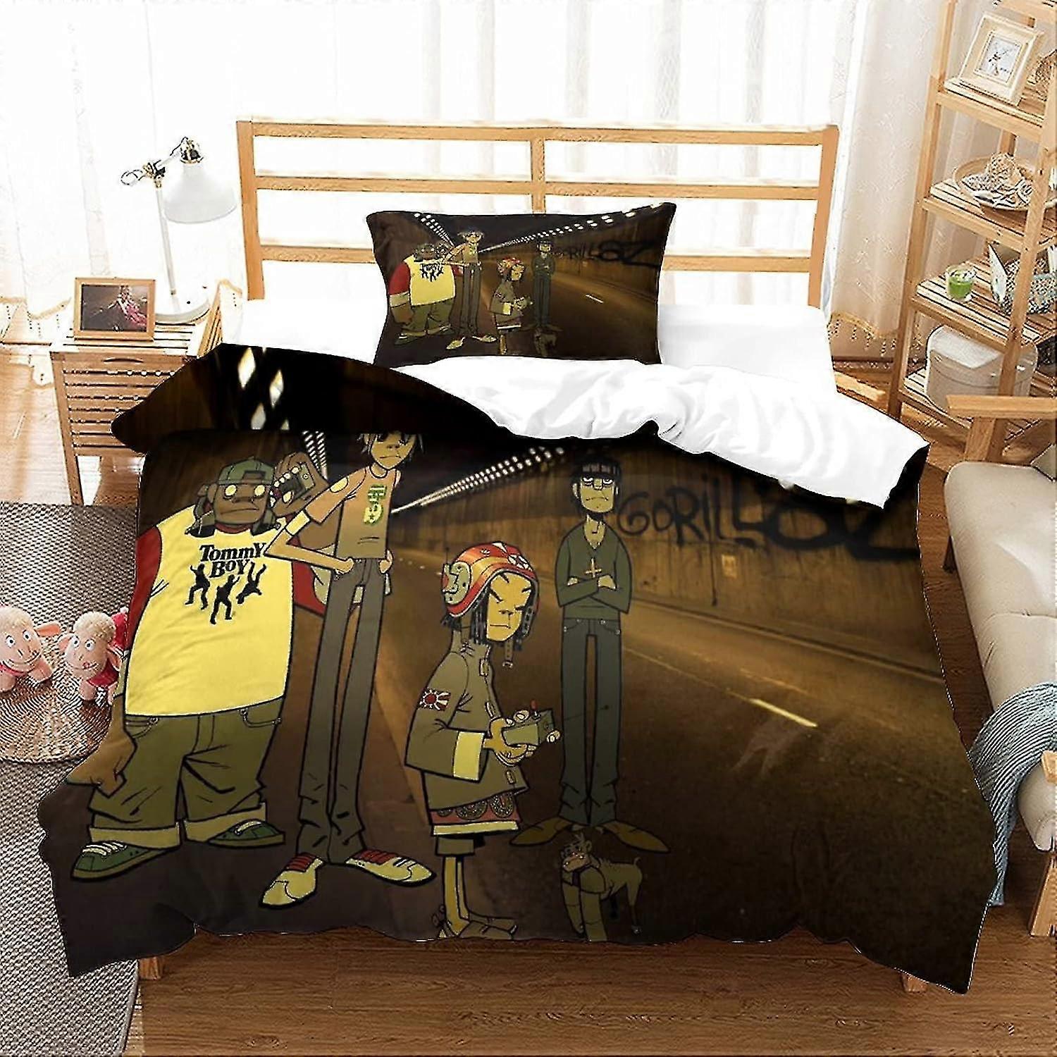Hip-Hop Pattern Printed Bedding Duvet Cover Set with Zipper Closure, Soft Comforter Cover, 3 Pieces, Suitable for Certain Brands