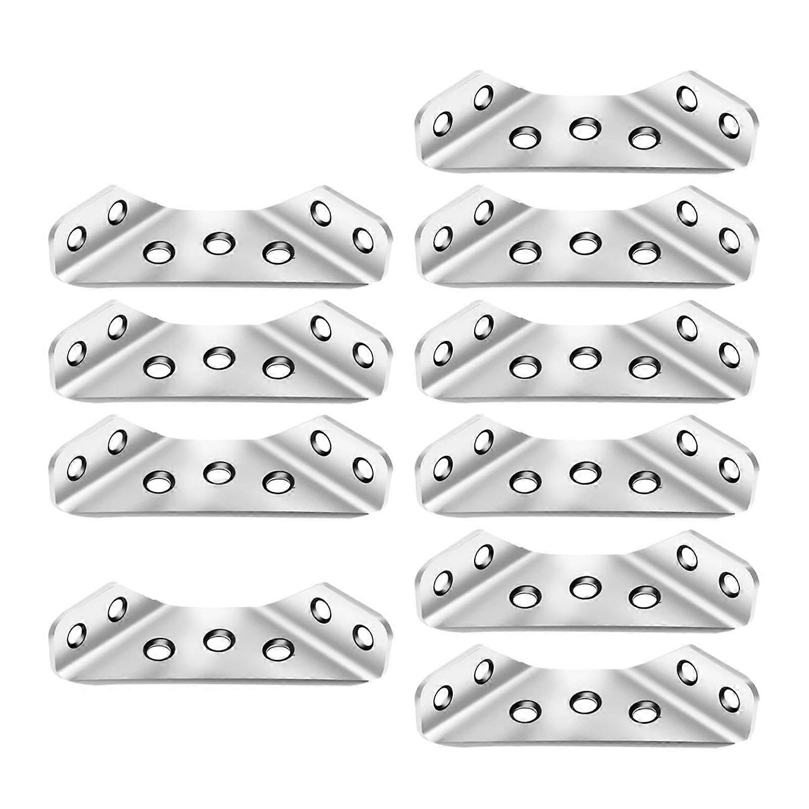 10 x Stainless Steel Angle Code Corner Brackets Shelf Support Closure Multifunctional Triangle Corner Bracket for Shelf Cupboard without Screws