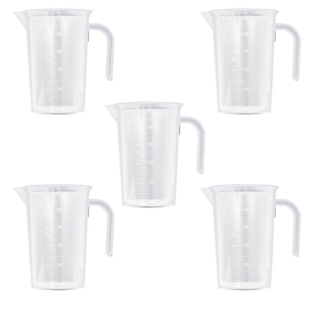 Measuring Container Transparent Liquid Measurement Baking Accessories V-Shaped Spout 500ML 5Pcs