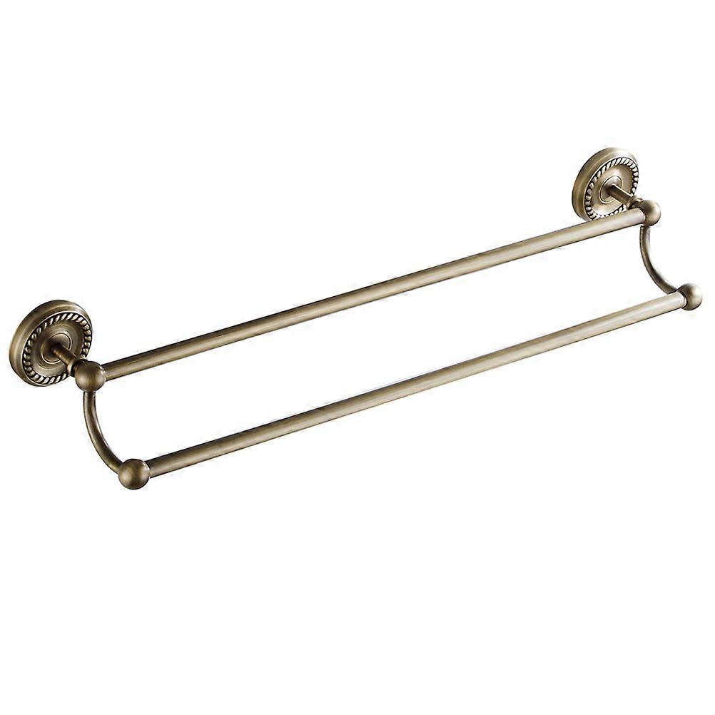 Bath Towel Rack Wall Mounted Double Layer Light Brown Corrosion Resistant High Load Bearing Capacity 1Pack