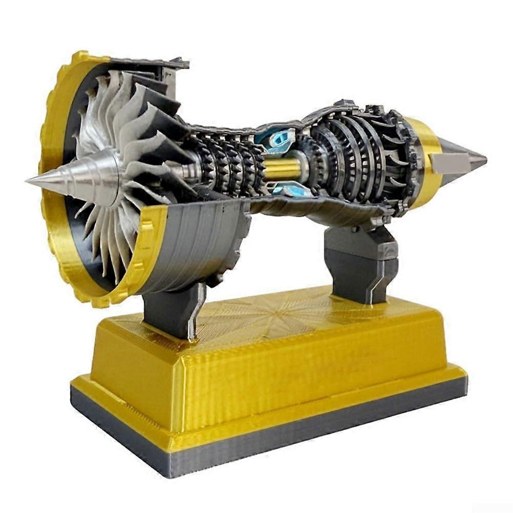 Turbofan Engine Model, TR900 Super Turbofan Motor, 12cm Electric Shock Absorber Motor Function for Hobby Electronics Applications (Yellow)