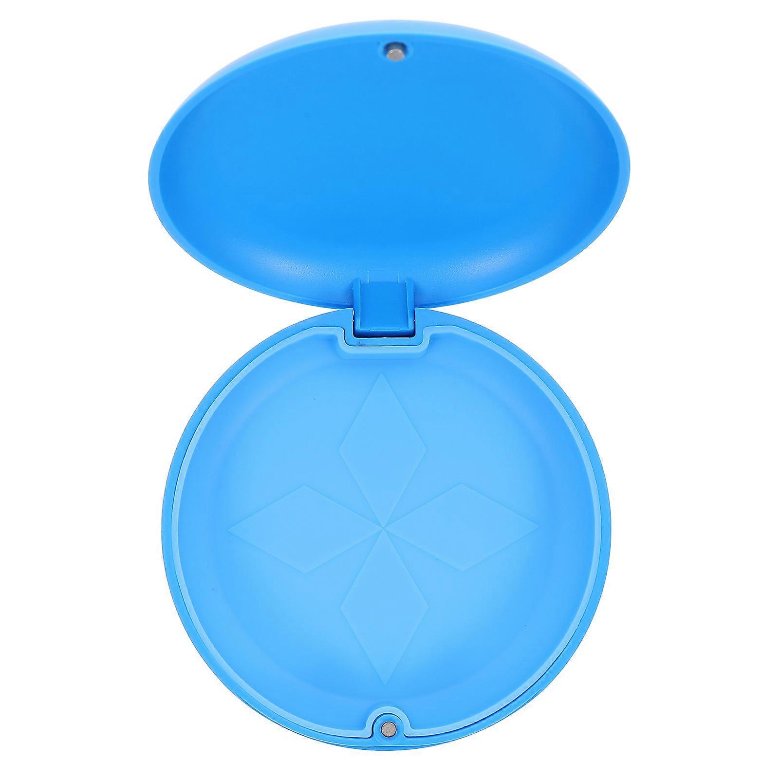 Blue AntiScratch Retainer Case Portable Denture Box Dustproof for Storage Use 3.7 x 2.5 x 1.2 Inches