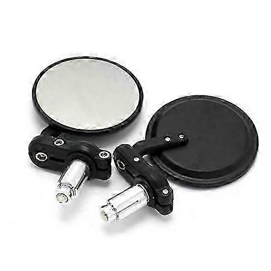 1 Pair 7/8inch Handlebar End Universal Round Rearview Motorcycle Side Mirror