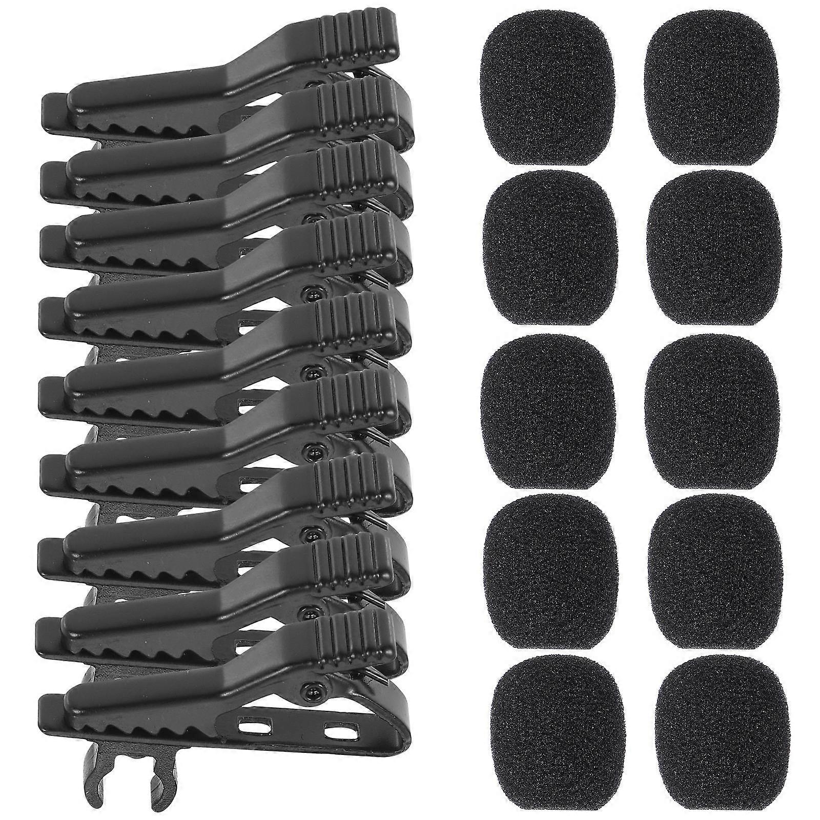 10pcs Microphone Lapel Tie Clip Kit with Mic Covers for Voice Recording, Video Conferencing, and Online Meetings – Durable Iron Design