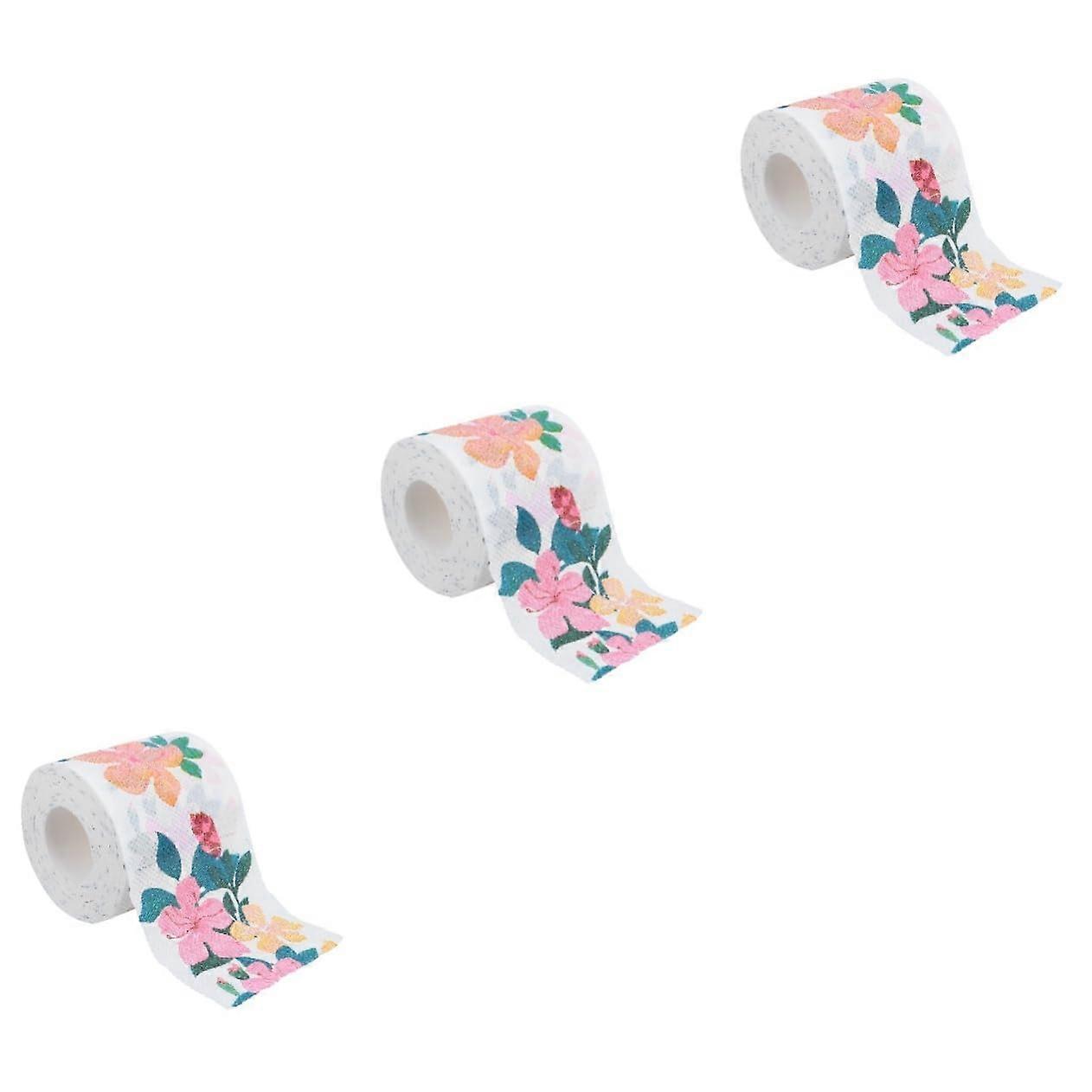 3 Rolls Printed Colored Toilet Paper Tissue Napkins Virgin Pulp 4x3 1Pack