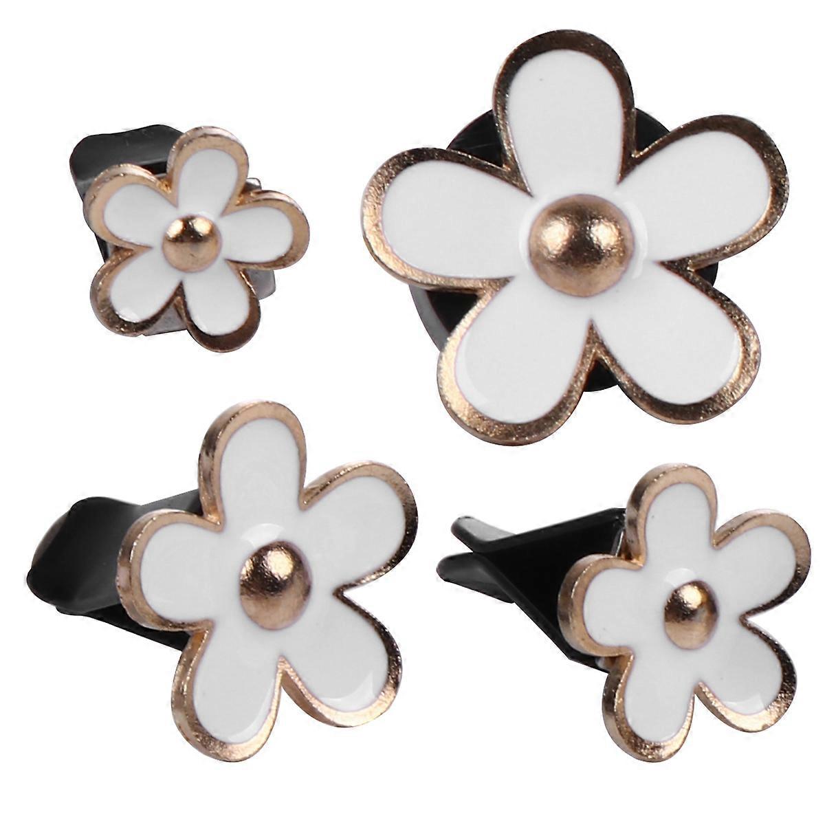 Aromatherapy Diffuser Car Deodorizer Interior Auto Aromatherapy Clip Flower Shaped Iron Air Freshener 4Set
