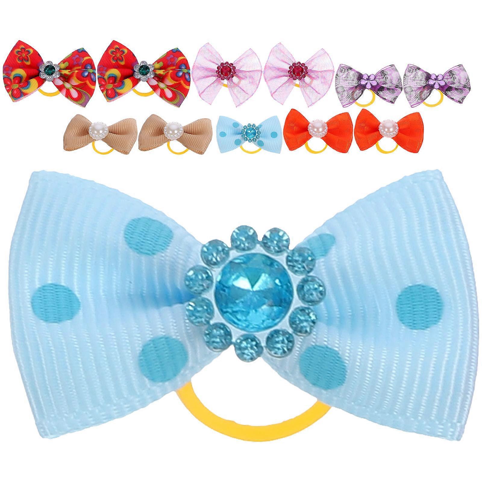 Elastic Hair Holder for Pets Pet Bow for Dog Cat Pet Grooming 40Pcs