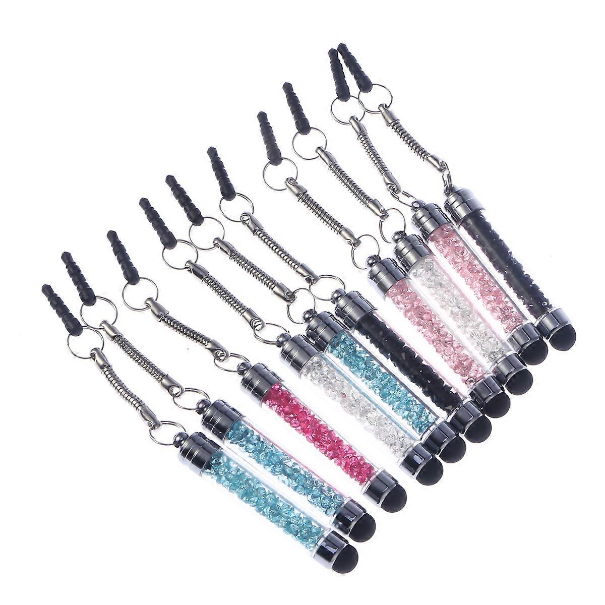 Pen for Tablet Touchscreen Capacitive Rhinestone Crystal Pens Touch Pen for Phone Tablets Easy Storage Silicone 5Pcs
