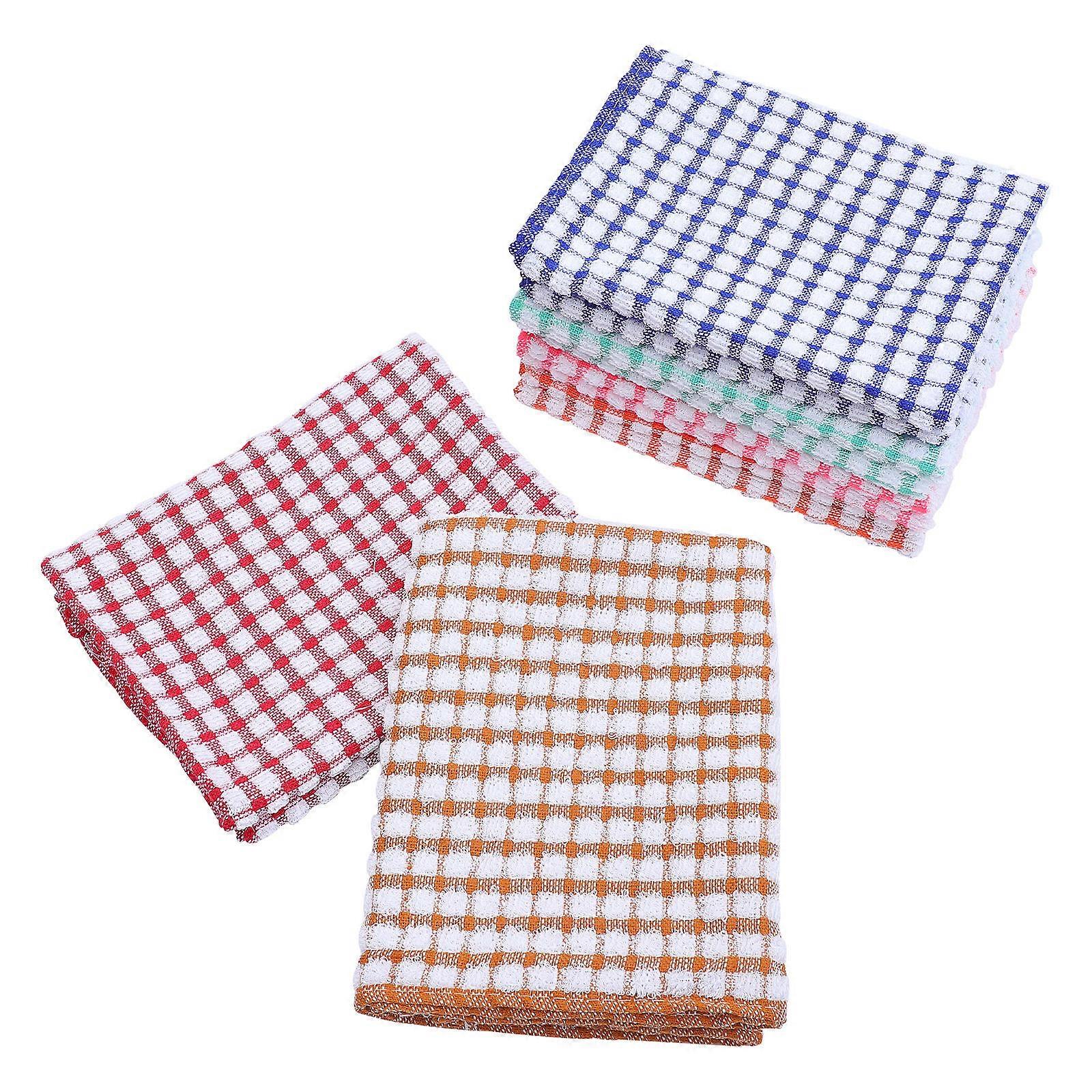 Hand Towels For Kitchen Dual Purpose Kitchen Towels Assorted Color 6Pcs Water Absorption Detergency